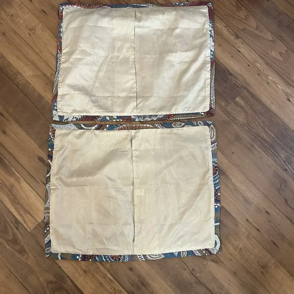 EUC Pier 1 Imports Earth Tones Paisley floral King Comforter Shams Retired